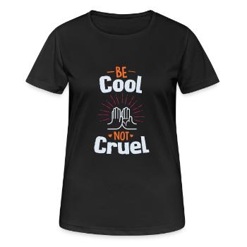 Be Cool Shirt - serrer la main noir - T-shirt respirant Femme - noir - Devant - AI Model Female 172 light (172cm)