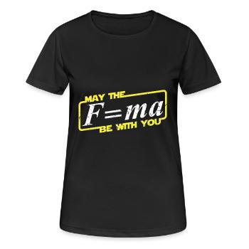 May the force be with you - Wissenschaft shirt - Frauen T-Shirt atmungsaktiv - Schwarz - Vorne - AI Model Female 172 light (172cm)