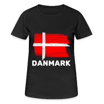 Le Danemark avec le drapeau national - T-shirt respirant Femme - noir - Devant - AI Model Female 172 light (172cm)