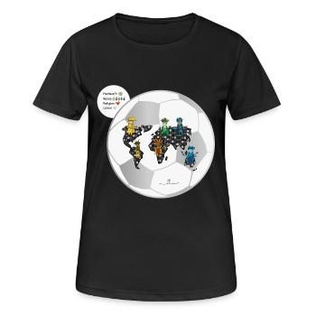 Le football relie les mondes - Les gardiens d'Orbis - T-shirt respirant Femme - noir - Devant - AI Model Female 172 light (172cm)