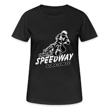 Speedway Racing - Frauen T-Shirt atmungsaktiv - Schwarz - Vorne - AI Model Female 172 light (172cm)