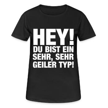 Sehr, sehr geiler Typ! - Frauen T-Shirt atmungsaktiv - Schwarz - Vorne - AI Model Female 172 light (172cm)