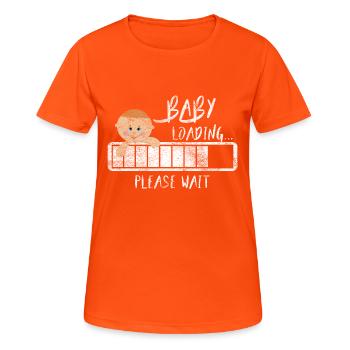 Cadeau Femme enceinte Grossesse Enceinte - T-shirt respirant Femme - orange néon - Devant - AI Model Female 172 dark (172cm)