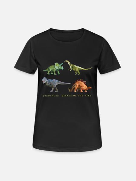 dinosaurier_06201401 - Frauen T-Shirt atmungsaktiv - Schwarz
