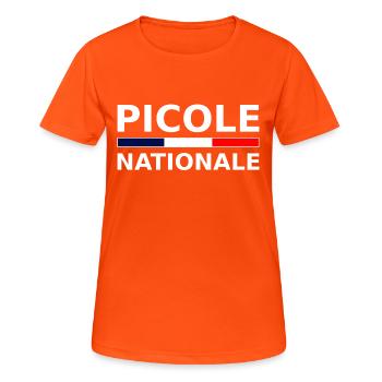 picole nationale - T-shirt respirant Femme - orange néon - Devant - AI Model Female 172 dark (172cm)