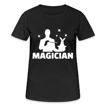 Zauberer - Frauen T-Shirt atmungsaktiv - Schwarz - Vorne - AI Model Female 172 light (172cm)