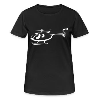 hubschrauber - Frauen T-Shirt atmungsaktiv - Schwarz - Vorne - AI Model Female 172 light (172cm)