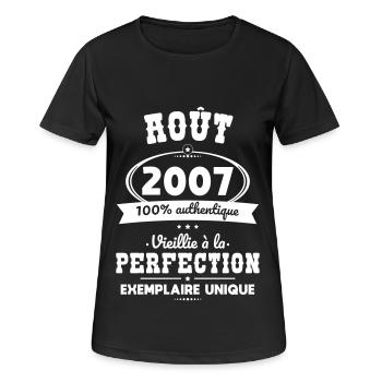 18th Birthday - August 2007 Perfection - Women's Breathable T-Shirt - black - Front - AI Model Female 172 light (172cm)