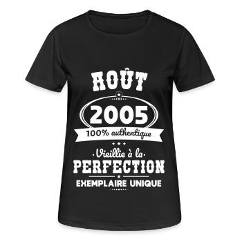 20th Anniversary - August 2005 Perfection - Women's Breathable T-Shirt - black - Front - AI Model Female 172 light (172cm)