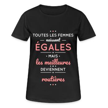 Femmes égales les meilleures deviennent routières - T-shirt respirant Femme - noir - Devant - AI Model Female 172 light (172cm)
