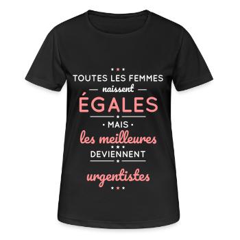Femmes égales meilleures deviennent urgentistes - T-shirt respirant Femme - noir - Devant - AI Model Female 172 light (172cm)