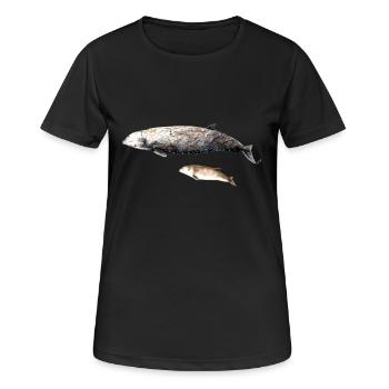 Cuvier's beaked whale - Ziphius cavirostris Beaked whale - Women's Breathable T-Shirt - black - Front - AI Model Female 172 light (172cm)
