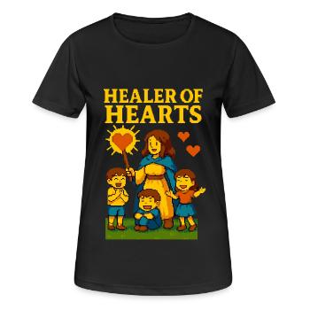 Herzenheilerin – Mama als Heldin des Alltags - Frauen T-Shirt atmungsaktiv - Schwarz - Vorne - AI Model Female 172 light (172cm)
