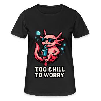 Trop froid pour s’inquiéter – Axolotl détendu - T-shirt respirant Femme - noir - Devant - AI Model Female 172 light (172cm)