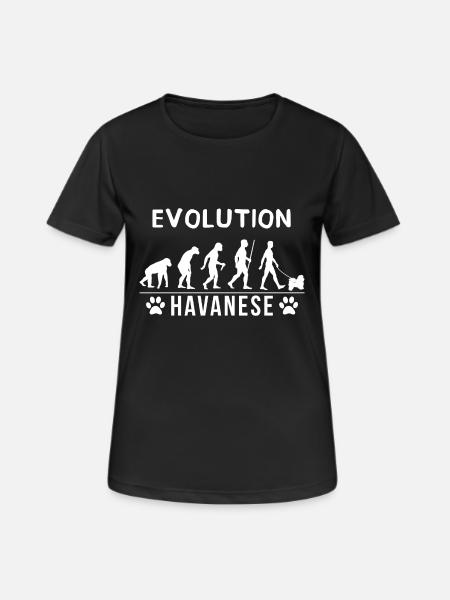 Havanese Evolution - Frauen T-Shirt atmungsaktiv - Schwarz