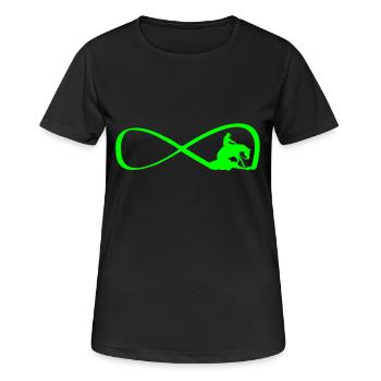 Unendlich Reining Western - Frauen T-Shirt atmungsaktiv - Schwarz - Vorne - AI Model Female 172 light (172cm)