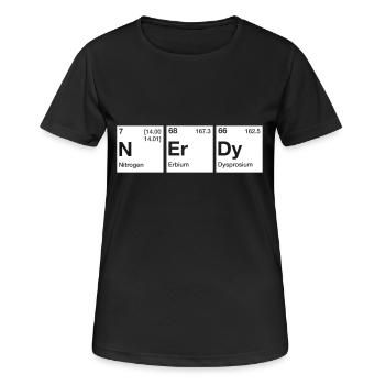 Nerdy Periodensystem Wort - Frauen T-Shirt atmungsaktiv - Schwarz - Vorne - AI Model Female 172 light (172cm)