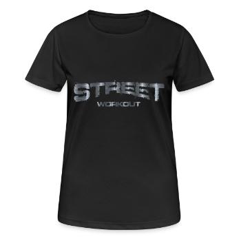 street workout - metal - Frauen T-Shirt atmungsaktiv - Schwarz - Vorne - AI Model Female 172 light (172cm)