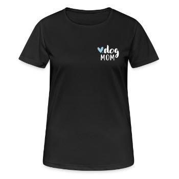 dog mom / Hundemama - Frauen T-Shirt atmungsaktiv - Schwarz - Vorne - AI Model Female 172 light (172cm)