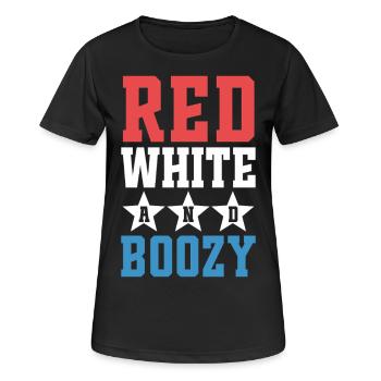 Rouge, Blanc et Alcoolisé - T-shirt respirant Femme - noir - Devant - AI Model Female 172 light (172cm)