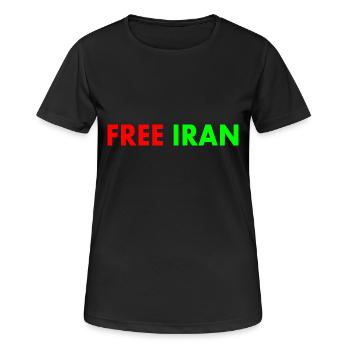 Free iran - T-shirt respirant Femme - noir - Devant - AI Model Female 172 light (172cm)