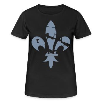 Lys - Fleurs de lys (Fleur-de-Lis) HERALDIK - T-shirt respirant Femme - noir - Devant - AI Model Female 172 light (172cm)