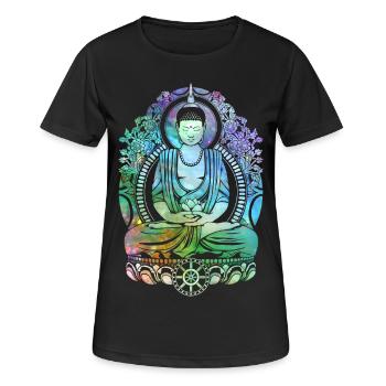 Cosmic Buddha - Cool - Women's Breathable T-Shirt - black - Front - AI Model Female 172 light (172cm)