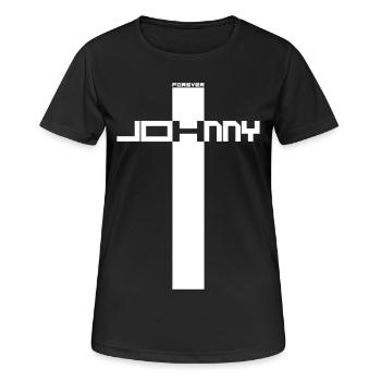 JOHNNY IMMER H - Frauen T-Shirt atmungsaktiv - Schwarz - Vorne - AI Model Female 172 light (172cm)