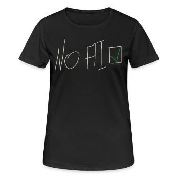 Pas d’IA - Écriture manuscrite - T-shirt respirant Femme - noir - Devant - AI Model Female 172 light (172cm)