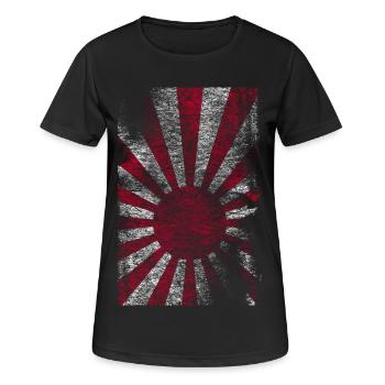 Japan Flagge historisch - Frauen T-Shirt atmungsaktiv - Schwarz - Vorne - AI Model Female 172 light (172cm)