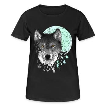 wolf - Women's Breathable T-Shirt - black - Front - AI Model Female 172 light (172cm)