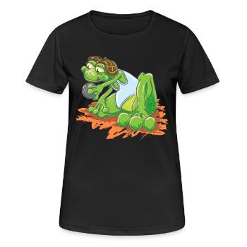 Petanque - Frauen T-Shirt atmungsaktiv - Schwarz - Vorne - AI Model Female 172 light (172cm)