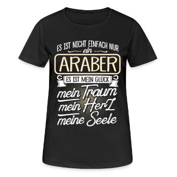 ARABER - Herz - Frauen T-Shirt atmungsaktiv - Schwarz - Vorne - AI Model Female 172 light (172cm)