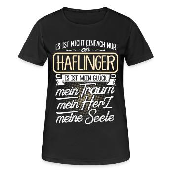 HAFLINGER - Herz - Frauen T-Shirt atmungsaktiv - Schwarz - Vorne - AI Model Female 172 light (172cm)
