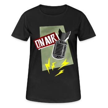Microphone - diffusion en direct - T-shirt respirant Femme - noir - Devant - AI Model Female 172 light (172cm)