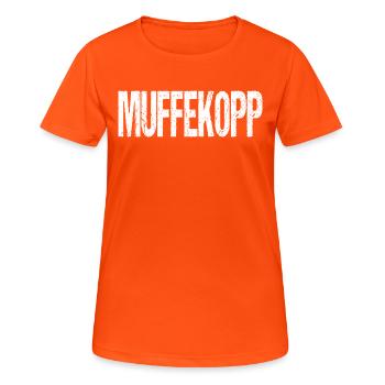 Westerwald Spruch Geschenk - Hui Wäller - Frauen T-Shirt atmungsaktiv - Neonorange - Vorne - AI Model Female 172 dark (172cm)
