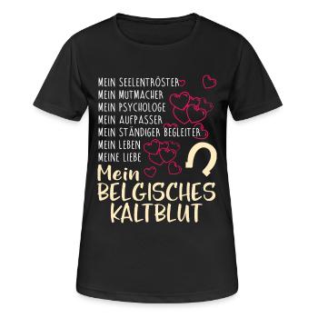 BELGISCHES-KALTBLUT- mein - Frauen T-Shirt atmungsaktiv - Schwarz - Vorne - AI Model Female 172 light (172cm)