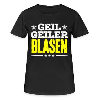 blasen - geil - Frauen T-Shirt atmungsaktiv - Schwarz - Vorne - AI Model Female 172 light (172cm)