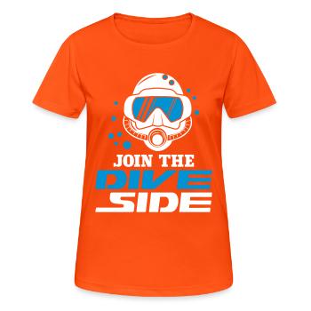 Côté plongée - T-shirt respirant Femme - orange néon - Devant - AI Model Female 172 dark (172cm)