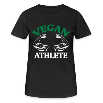 Athlète Vegan les végétariens Veggie cadeau - T-shirt respirant Femme - noir - Devant - AI Model Female 172 light (172cm)