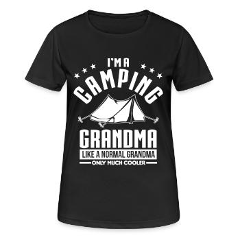 Camping Grandma - Frauen T-Shirt atmungsaktiv - Schwarz - Vorne - AI Model Female 172 light (172cm)