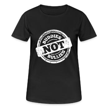 Buddies not Bullies - anti bullying awareness - T-shirt respirant Femme - noir - Devant - AI Model Female 172 light (172cm)