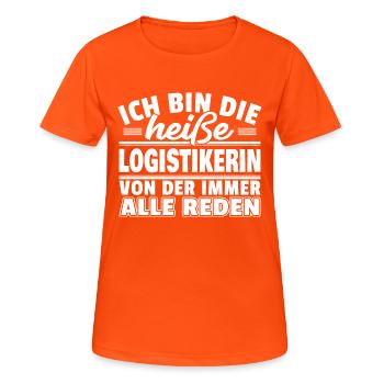 Heiße Logistikerin - Frauen T-Shirt atmungsaktiv - Neonorange - Vorne - AI Model Female 172 dark (172cm)