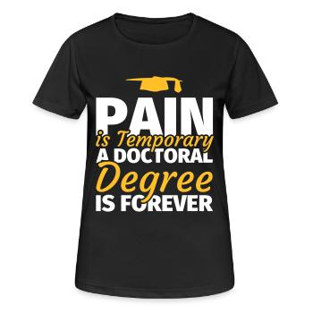 Doktorarbeit Doktorand Promotion Dissertation - Frauen T-Shirt atmungsaktiv - Schwarz - Vorne - AI Model Female 172 light (172cm)
