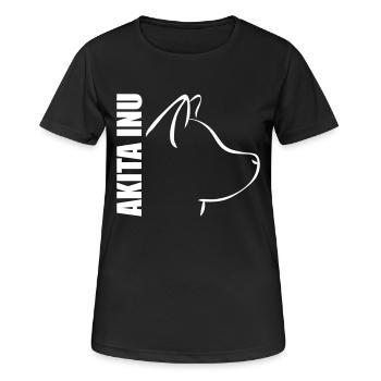 AKITA INU PROFIL - Frauen T-Shirt atmungsaktiv - Schwarz - Vorne - AI Model Female 172 light (172cm)