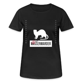 Massenmarder Marder - Massenmörder - Frauen T-Shirt atmungsaktiv - Schwarz - Vorne - AI Model Female 172 light (172cm)