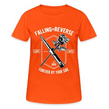 Falling In Reverse Liebe Hass Rose Messer Forever - Frauen T-Shirt atmungsaktiv - Neonorange - Vorne - AI Model Female 172 dark (172cm)