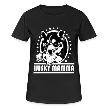 Husky Mamma - Frauen T-Shirt atmungsaktiv - Schwarz - Vorne - AI Model Female 172 light (172cm)