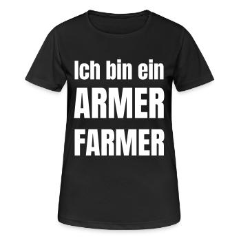 Je suis un pauvre fermier - T-shirt respirant Femme - noir - Devant - AI Model Female 172 light (172cm)