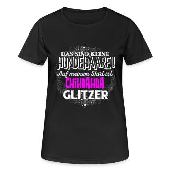 CHIHUAHUA - Glitzer - Frauen T-Shirt atmungsaktiv - Schwarz - Vorne - AI Model Female 172 light (172cm)